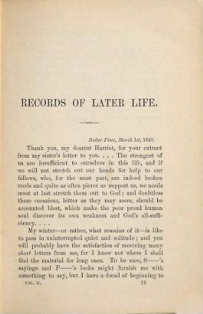 Records of later life : in three volumes, 2