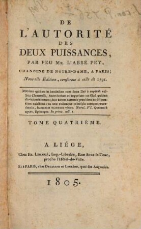 De l'autorité des deux puissances, 4. - 345 S.