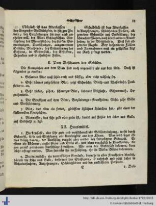 XII. Hausmittel.