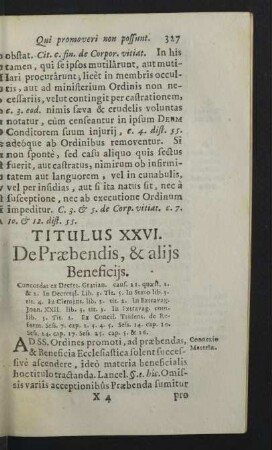 Titulus XXVI. De Praebendis, & alijs Beneficijs.