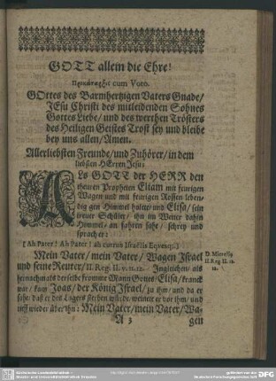 Leichenpredigt : Christliches Grabmal und Ehrengedächtnis, Textus, Exordium, Exegesis