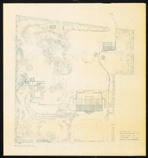 Wohnhaus Axel Springer Bernadottestraße 7-9, Berlin-Grunewald: Lageplan mit Gartenplan 1:200, Vorentwurf C