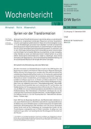 Syrien vor der Transformation