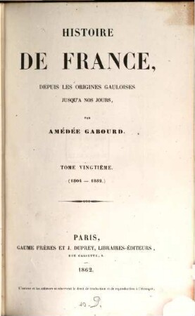 Histoire de France, depuis les origines gauloises jusqu'à nos jours, 20
