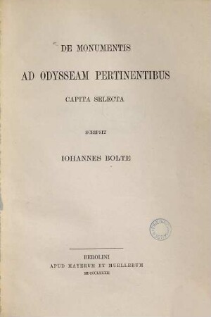 De monumentis ad Odysseam pertinentibus