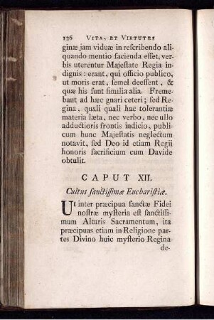 Caput XII. Cultus sanctissimae Eucharistiae.