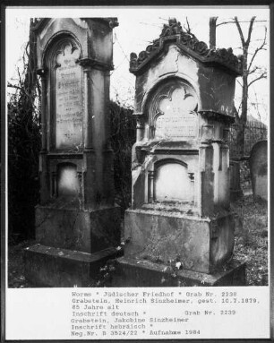 Grabstein von Jakobine Sinzheimer