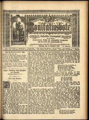 Erste Ausgabe vom Sonntag, den 21. November 1909.