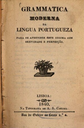 Grammatica moderna da lingua portugueza