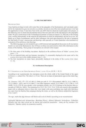 8. The inscriptions