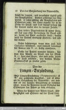 Von der Lungen-Entzündung