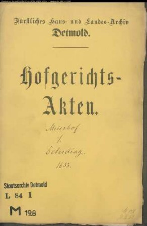 Meierhof, Ernst, Amtmann zum Sternberg gegen Johann Detering zu Westervinnen - Schuldforderung