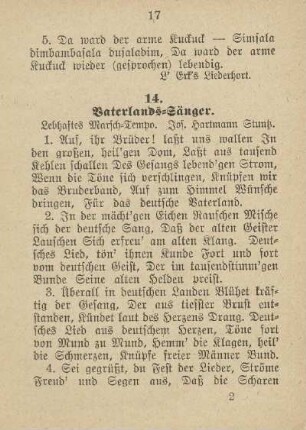 14. Vaterlands-Sänger