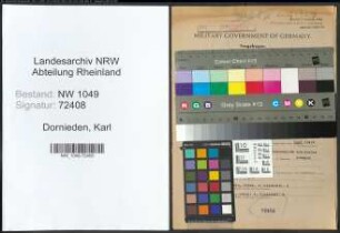 Entnazifizierung Karl Dornieden , geb. 31.08.1900 (Polizist)