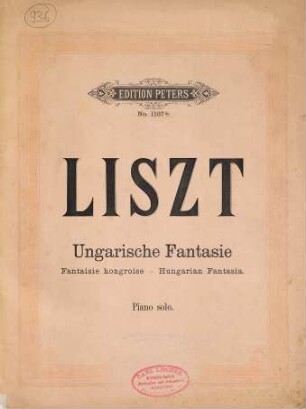 Fantasie über ungarische Volksmelodien : für Pianoforte und Orchester