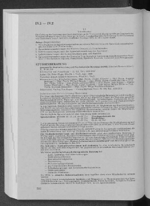 IV.2 Studienberatung