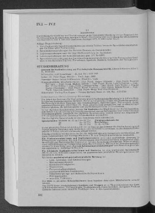 IV.2 Studienberatung