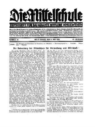 Die Bedeutung der Mittelschule für Verwaltung und Wirtschaft