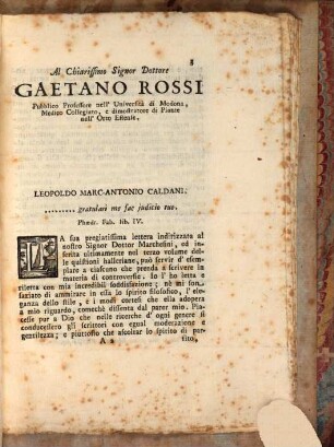 Lettera Terza Del Signor Dottore Leopoldo Marc-Antonio Caldani Sopra L'Irritabilità E Insensitività Halleriana