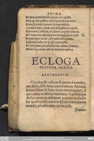 Ecloga Secunda Alexis.