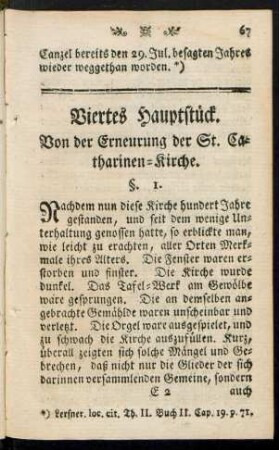 Viertes Hauptstück. Von der Erneuerung der St. Catharinen-Kirche