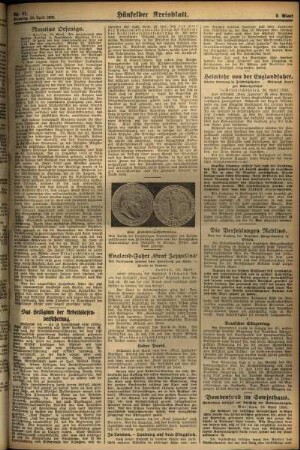 Zweite Ausgabe vom Dienstag, den 29. April 1930.