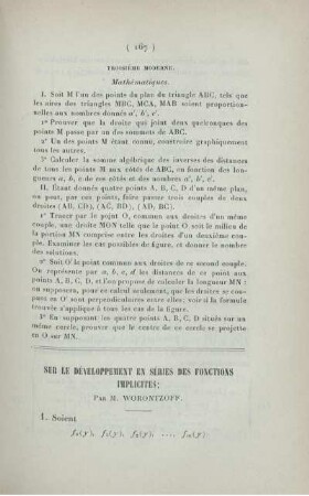 Sur le développement en séries des fonctions implicites.