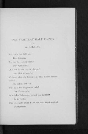 Der Stadtrat hält Sitzung von A. Helsted