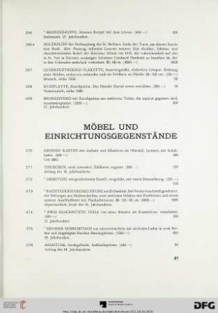 Möbel und Einrichtungsgegenstände (Nr. 270-294)