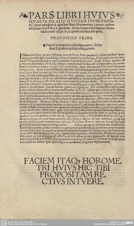 Pars Libri huius quarta de alio quodam instrumento ...