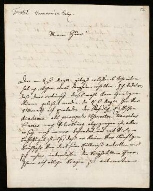 Brief von Franz Trentel an Ludwig Christian Lichtenberg, Heidelberg, 6.10.1769