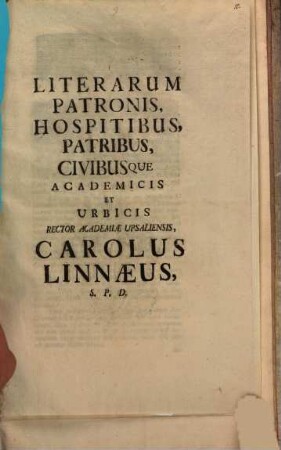 Literarum Patronis ... S. P. D. : [Programma in depositione Magistratus acad.: quo refert, quae sub eius ductu in utilitatem Academiae facta sunt]