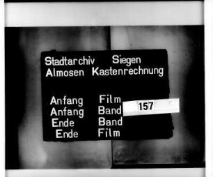 Siechen-, Schul- und Kasten-Rechnung der Stadt Siegen des Kastenverwalters Johannes Meinhard, Ratsverwandter