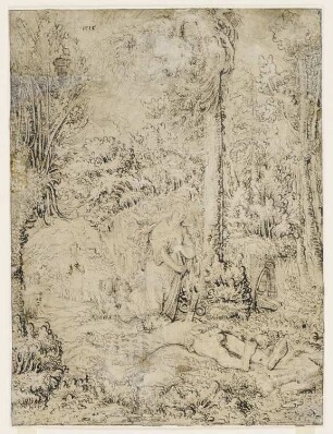 Waldlandschaft mit Pyramus und Thisbe