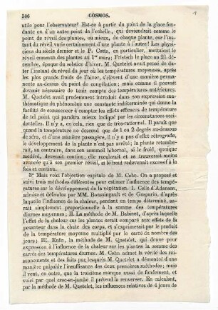 Publikationsfragment der Zeitschrift "Cosmos" nebst beiliegendem Umschlag / Humboldt, Alexander