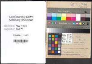 Entnazifizierung Fritz Keusen , geb. 19.10.1892 (Dozent)