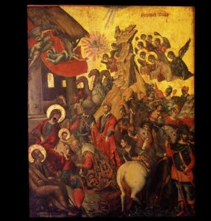 Iraklion. Kathedrale Agios Minas. Anbetung der Heiligen Drei Könige. Ikone des Michail Damaskínos