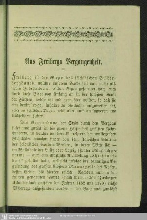 Aus Freibergs Vergangenheit