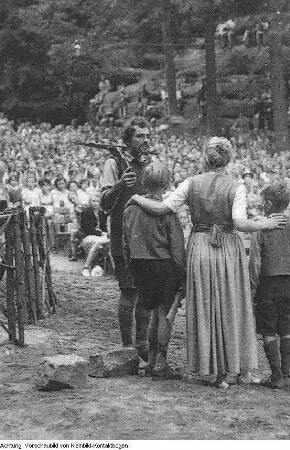 Sächsische Schweiz, Felsenbühne Rathen, Aufführung, Schrammsteine, Reinhardtsdorf, Zirkelstein, Kaiserkrone, August 1953
