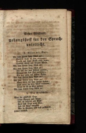 Erster Abschnitt. Uebungsstoff für den Sprachunterricht.