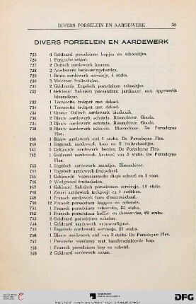 Divers Porselein en Aardewerk (Nr. 725-793)