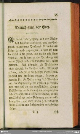 Demüthigung vor Gott