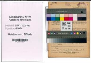 Entnazifizierung Elfriede Heistermann, geb. 25.10.1902 (Haendlerin)