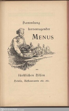 Sammlung hervorragender Menus