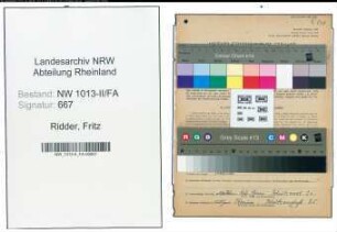 Entnazifizierung Fritz Ridder , geb. 27.03.1894 (Metzger)