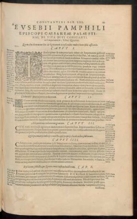 Eusebii Pamphili ... De Vita Divi Constantini Imperatoris, Liber Quartus.