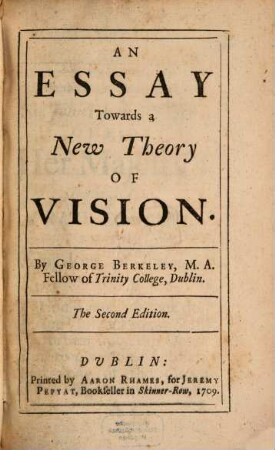 An Essay towards a new theory of Vision