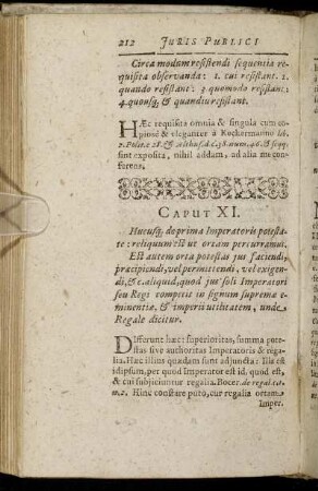 Caput XI. Hucusq de prima Imperatoris potestate [...]