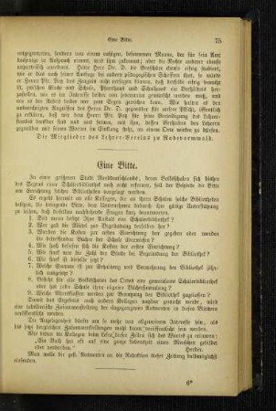 ¬Ein¬ Bitte