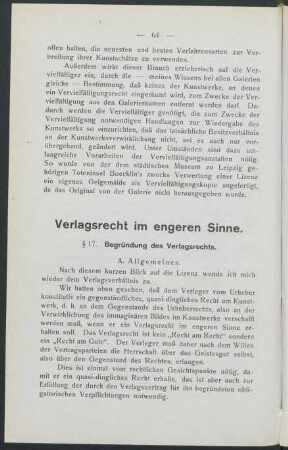 Verlagsrecht im engeren Sinne